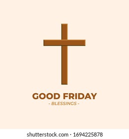 Illustration Vector of Cross Symbol of Christian & Jesus Christ. 
Good Friday. Indonesian Translation : Jumat Agung.
Suitable for Greeting Card, Poster & Banner.