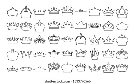 Illustration Vector Crowns Icon Designs Collection