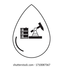 Illustration Vector: Crude Oil and Oil Barrel