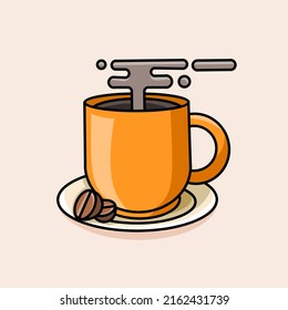 Vektorgrafik einer Tasse Kaffee perfekt für Icon, Druck, etc.
