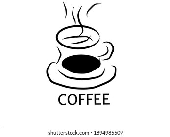 Illustration vector a cup of hot black coffee ready to drink