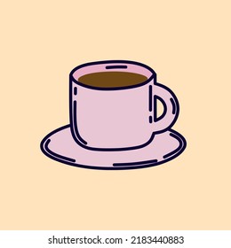 Vector de ilustración una taza de chocolate caliente