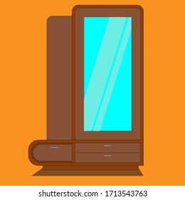 Illustration Vector Cupboard From Wood