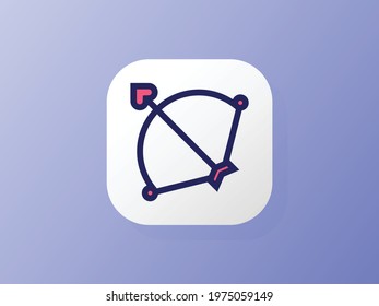 Illustration vector of cupid arrow icon design with duotone style. Perfect for logo, website, presentation, application, social media, and more.