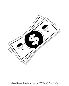 An illustration of a vector currency depicts a modern and sleek design. The currency has clean lines and sharp edges, giving it a professional and sophisticated look, representing wealth