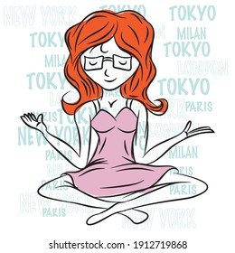 Illustration vector cute ballerina cartoon for fashion design