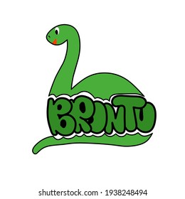 Illustration vector the cute Brontosaurus