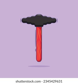 Illustration vector of cute cartoon hammer mascot. vector cartoon isolated concept. flat cartoon style
