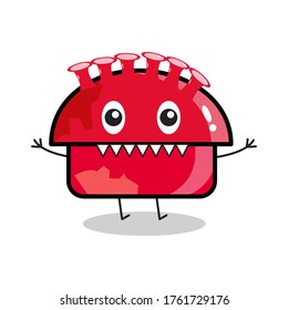 Illustrationsvektor des süßen Zeichentrickmonstercharakters , der einzigartigen Form und Ausdrücken. gut für Kinder Produkt sind Bücher Abdeckung, Tapete, Schulbekleidung usw.