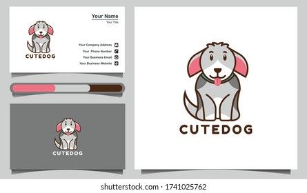 Illustration Vector Cute Dog logo Design Template.
Suitable for Creative Industries, Company, Corporate,
 Multimedia, Entertainment, Education, team, club, game, business, Shops, and more