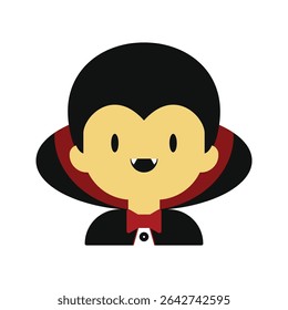 Illustration vector of Cute Flat Vampire Halloween Character