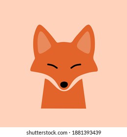 Illustration vector cute fox isolated background