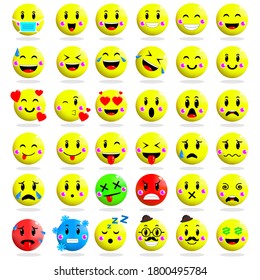 illustration vector of cute and funny emoji cartoon character set . Perfect for mascot, symbol and etc.