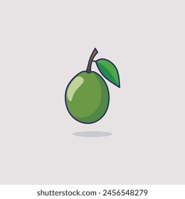 Ilustración Vector de guayaba lindo diseño para etiqueta engomada