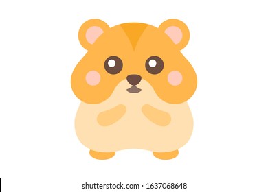 Illustration Vector of cute hamster flat design Perfect for T Shirt design,logo,sticker eps 10