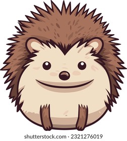 Illustration vector cute hedgehog sticker