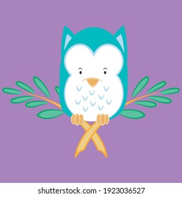 Illustration, Vektorcute Owl, mit Hintergrund für Modedesign