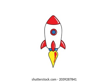 illustration vector cute rocket for kids book 