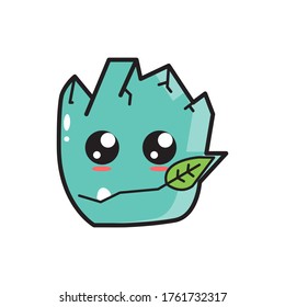 illustration vector of cute root monster character. perfect for kids product, cover, background, etc.