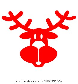 Vector de ilustración lindo ciervo de nieve