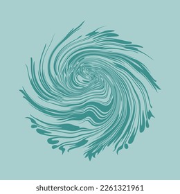 illustration vector of dark green swirl with mint background