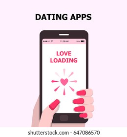 illustration vector of dating application on mobile phone  as concept