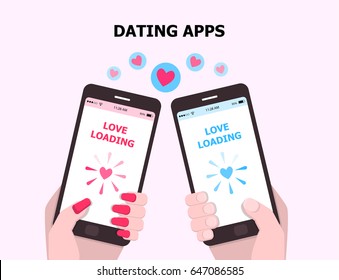 illustration vector of dating application on mobile phone  as concept