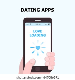 illustration vector  of dating application on mobile phone  as concept