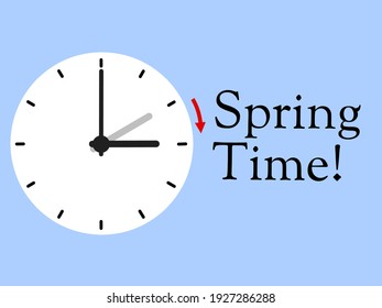 Illustration Vector Daylight Saving Time. Spring Forward.