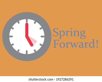 Illustration Vector Daylight Saving Time. Spring Forward.