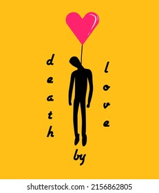 illustration vector of death by love,depression art 