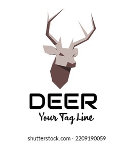 ilustración vector del logotipo de ciervo. Vector del logo de diseño creativo de la cabeza de ciervo.