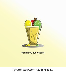 vector ilustrativo de helado delicioso