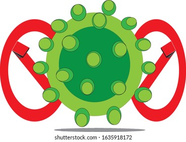 illustration vector desaign for viruses that are rejected from various sides, let's reject the corona virus