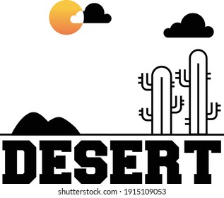 vector de ilustración de la silhoutte del desierto