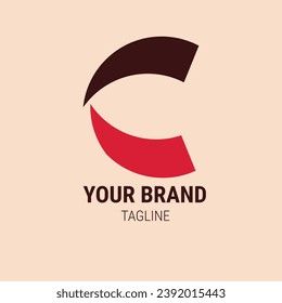 Diseño vectorial de ilustración del logotipo de la letra alfabética C