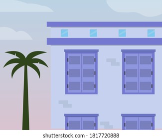 Diseño vectorial de ilustraciones del edificio de apartamentos