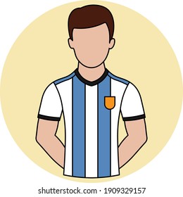 Illustration vector design of Argentina National Football Team Jersey icon flat style. These icons are the perfect solution for online and printable projects