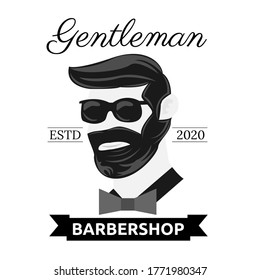 Illustration vector design of barber shop logo