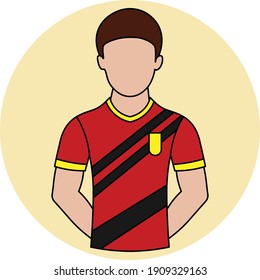 Illustration vector design of Belgium National Football Team Jersey icon flat style. These icons are the perfect solution for online and printable projects