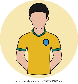 Illustration vector design of Brazil National Football Team Jersey icon flat style. These icons are the perfect solution for online and printable projects