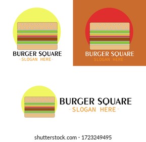Illustration vector design of Burger Square logo