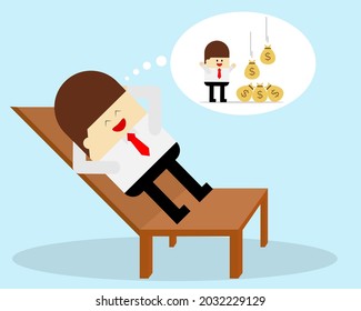Illustration vector design of businessman dreaming of success