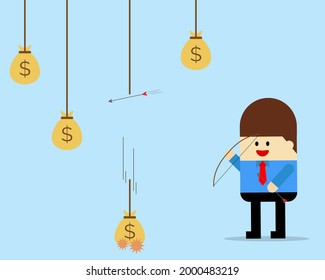 Illustration, Vektordesign von Geschäftsleuten, die Geld jagen