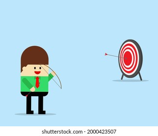 Illustration vector design of businessman shot a target