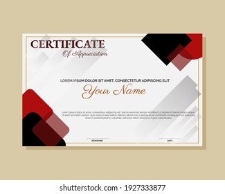 Illustration vector design of certificate template for achieving, appreciation, attending.