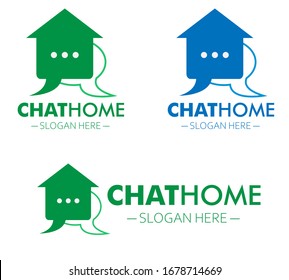 Illustration vector design of chat home logo