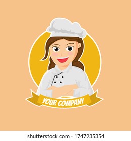 Illustration Vector Design Chef Female Logo Stock Vector (royalty Free 