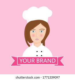 Illustration vector design of chef female cartoon mascot