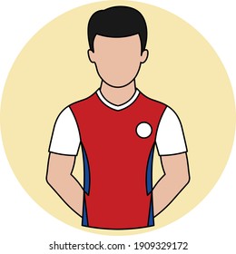 Illustration vector design of Chile National Football Team Jersey icon flat style. These icons are the perfect solution for online and printable projects